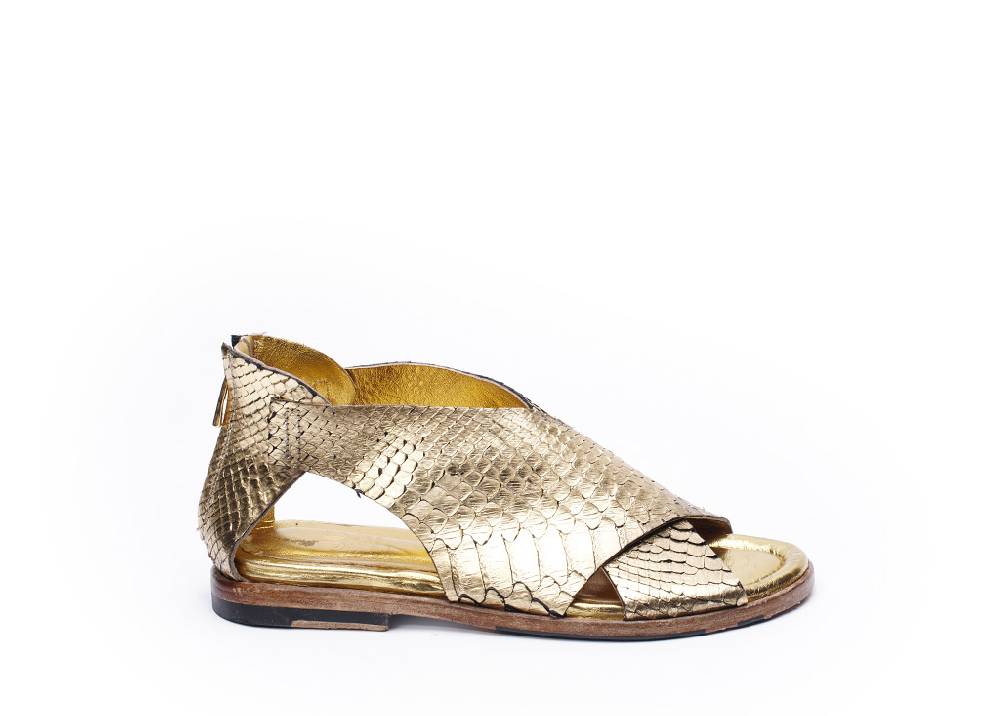 Jo Ghost Sandalo Pitone Laminato Oro