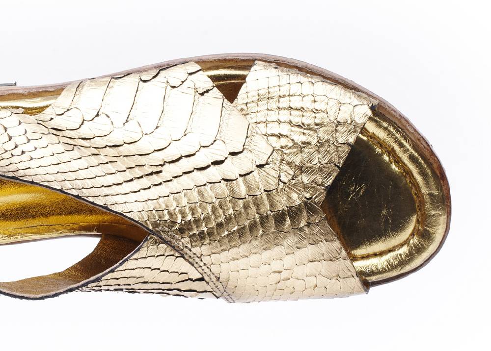 Jo Ghost Sandalo Pitone Laminato Oro