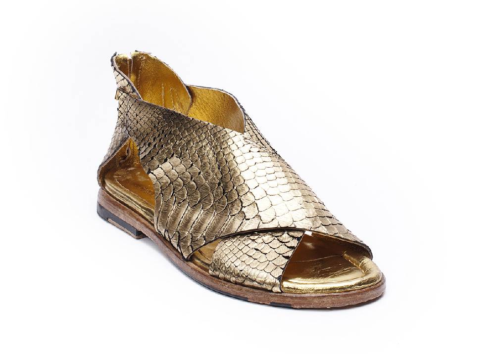 Jo Ghost Sandalo Pitone laminato Oro