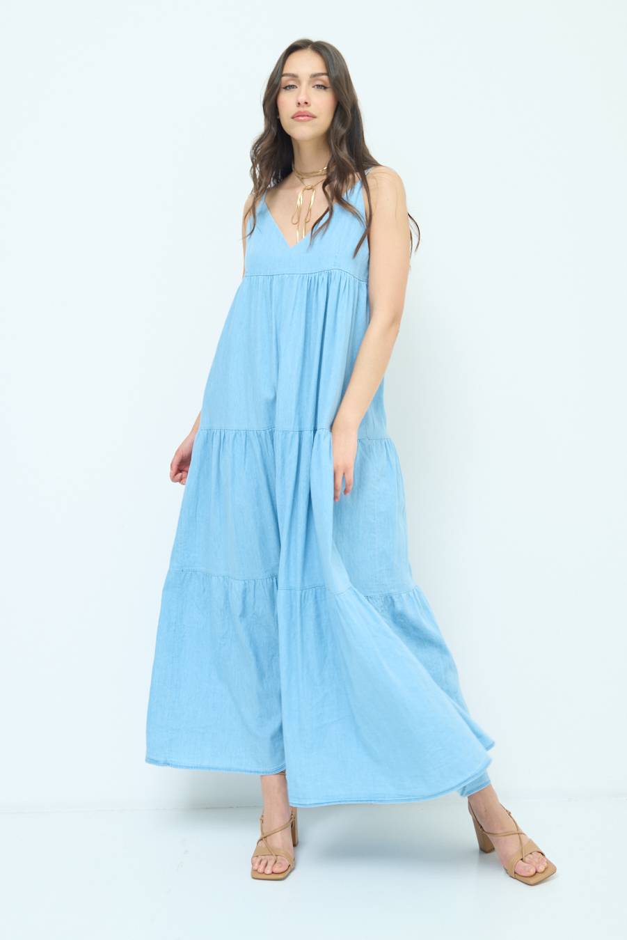 Kikisix ABITO AMPIA MAXI BLU CHIARO