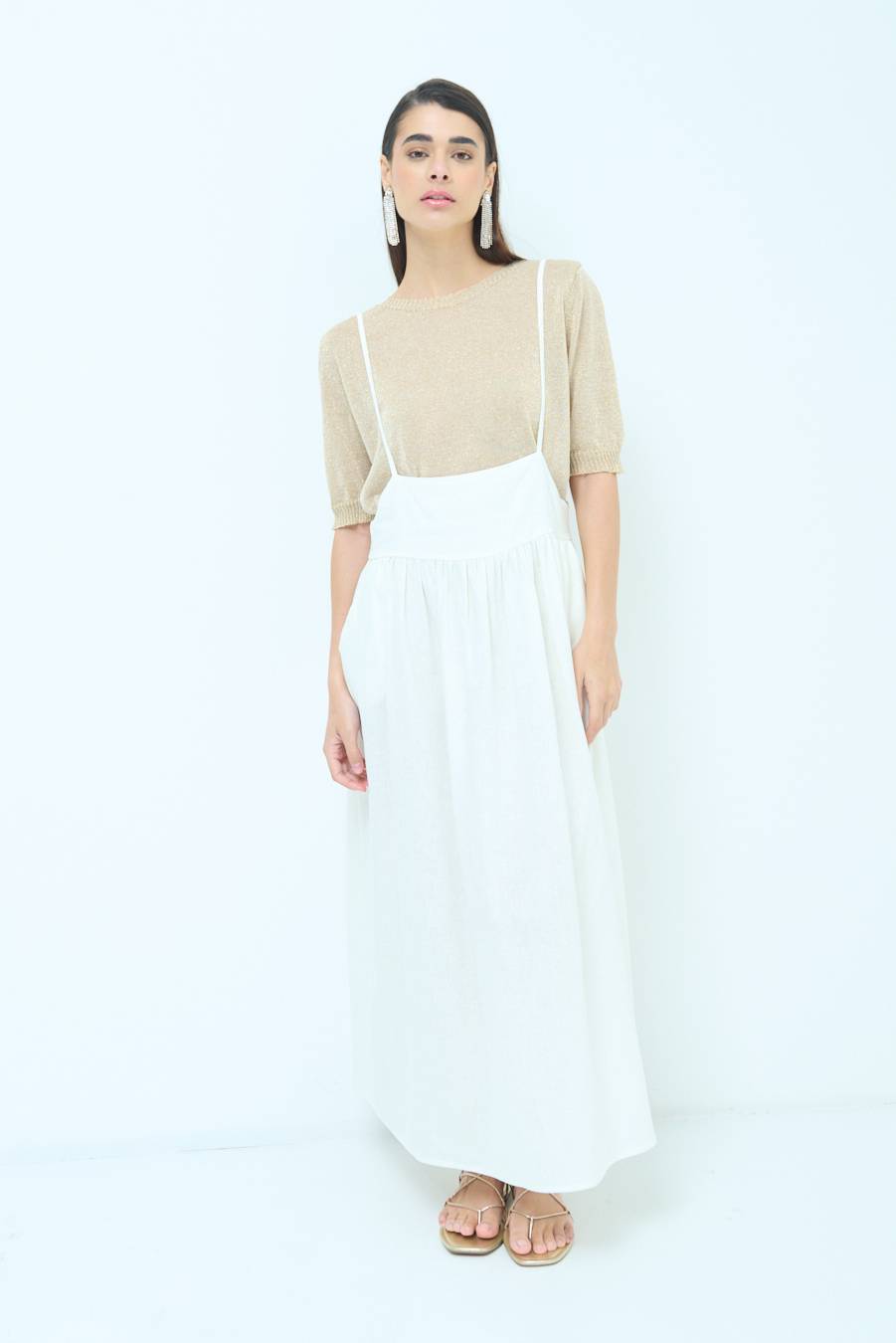 Kikisix ABITO CON TAGLIO SENO MISTO VISCOSA BURRO