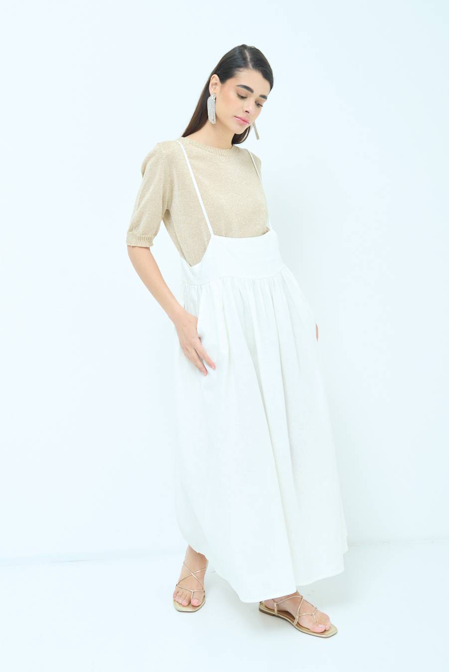 Kikisix ABITO CON TAGLIO SENO MISTO VISCOSA BURRO