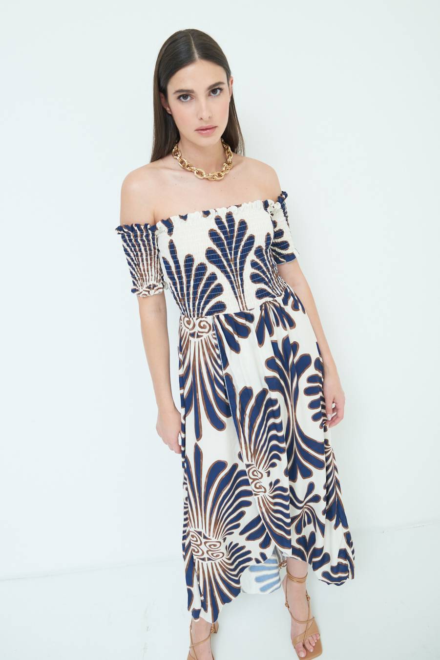 Kikisix ABITO ETNICO SHIFFER VISCOSA BLU