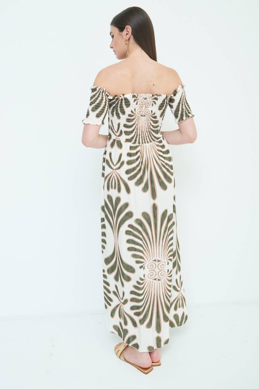 Kikisix ABITO ETNICO SHIFFER VISCOSA MILITARE