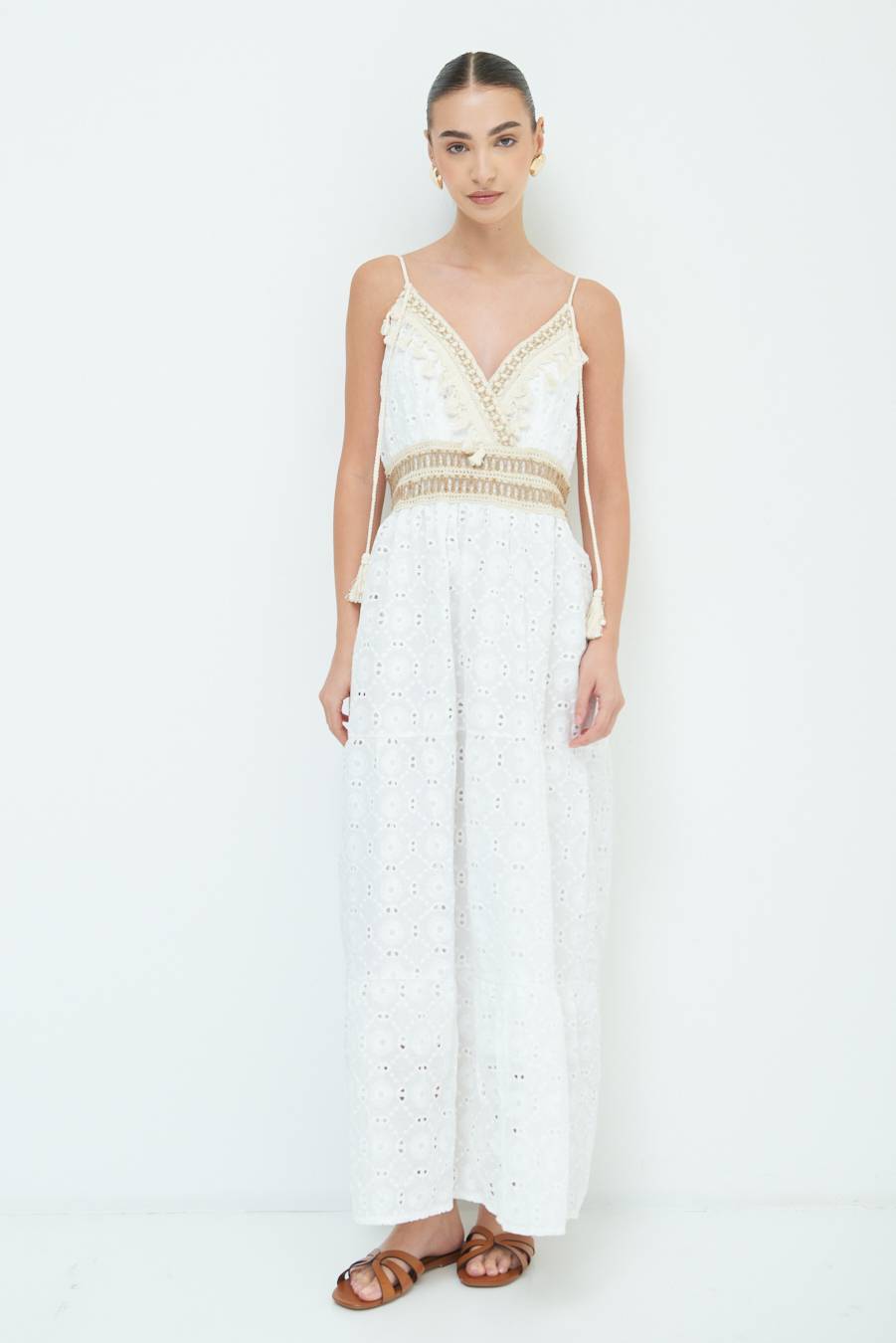 Kikisix ABITO LUNGO CON S.GALLO E NAPPE BIANCO