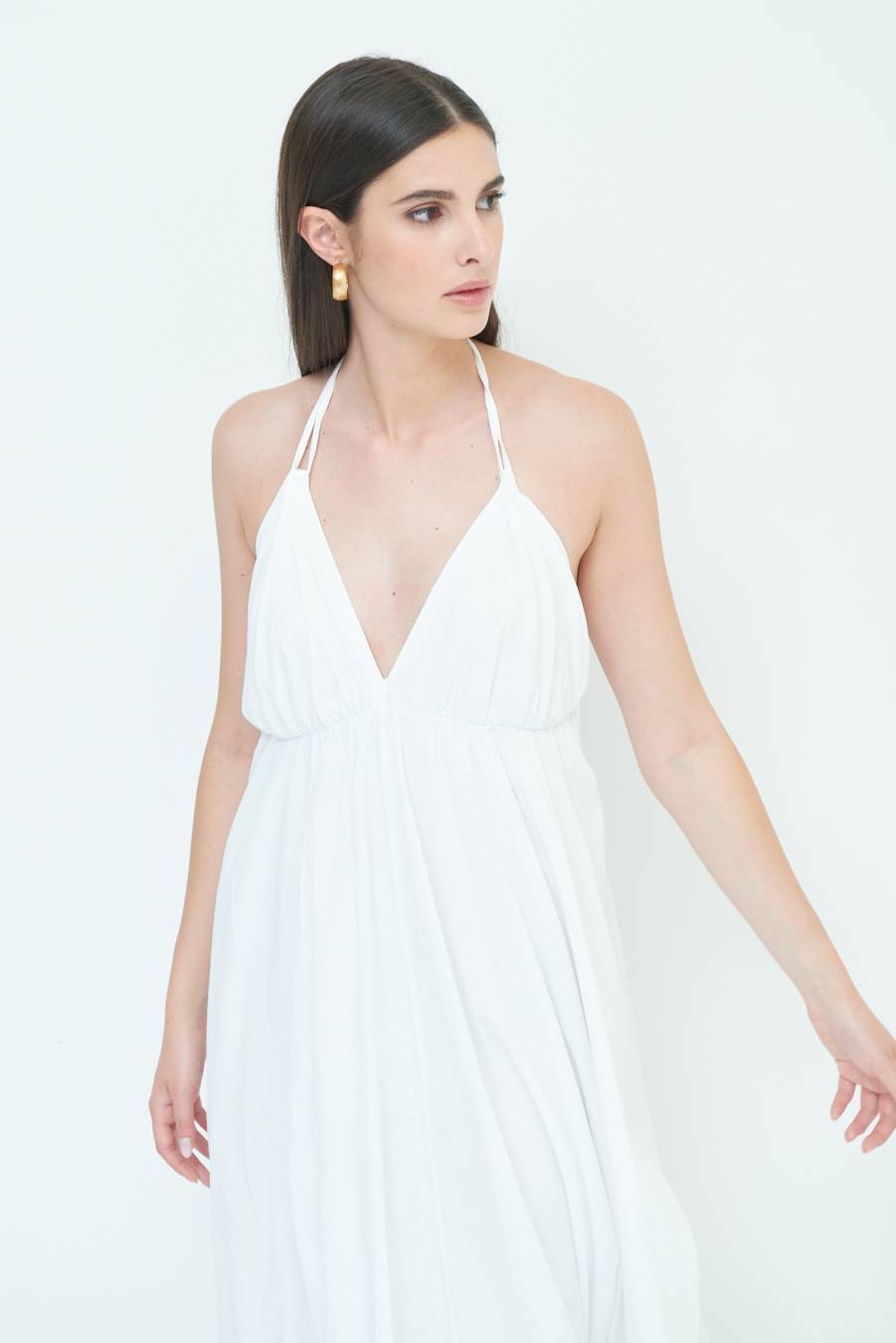 Kikisix ABITO LUNGO INCROCIATO DIETRO BIANCO