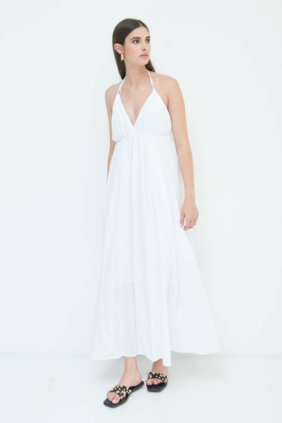 Kikisix ABITO LUNGO INCROCIATO DIETRO BIANCO