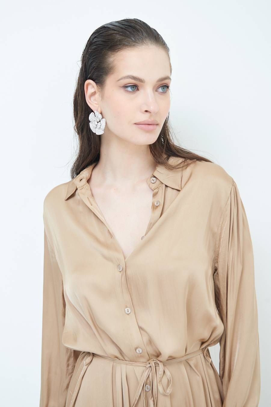 Kikisix ABITO RASO VISCOSA CAMMELLO