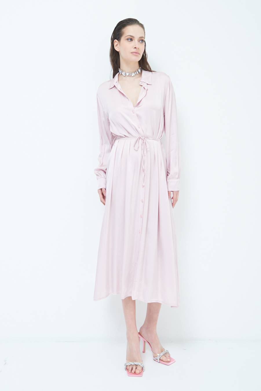 Kikisix ABITO RASO VISCOSA ROSA