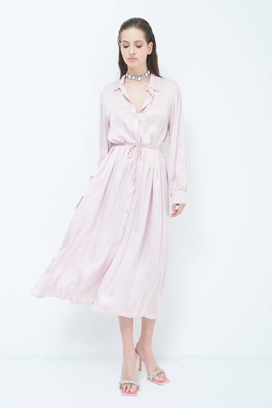 Kikisix ABITO RASO VISCOSA ROSA