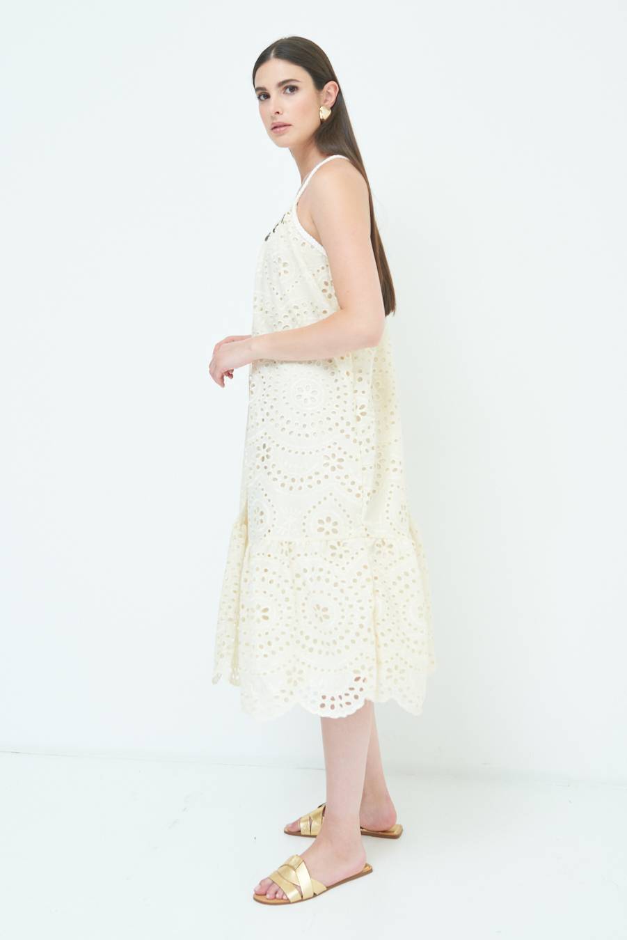 Kikisix ABITO SANGALLO CON MONETE BEIGE