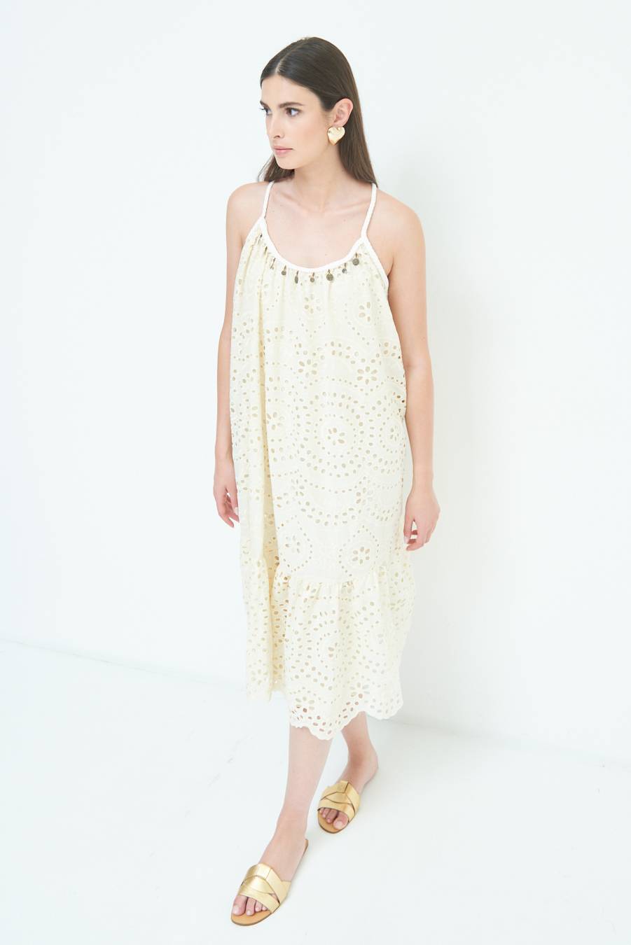 Kikisix ABITO SANGALLO CON MONETE BEIGE