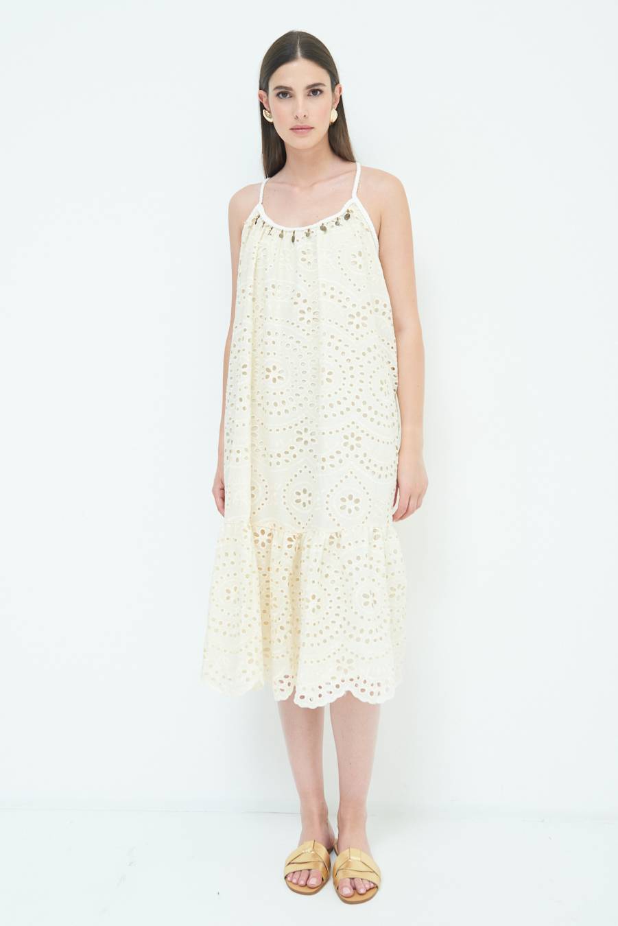 Kikisix ABITO SANGALLO CON MONETE BEIGE