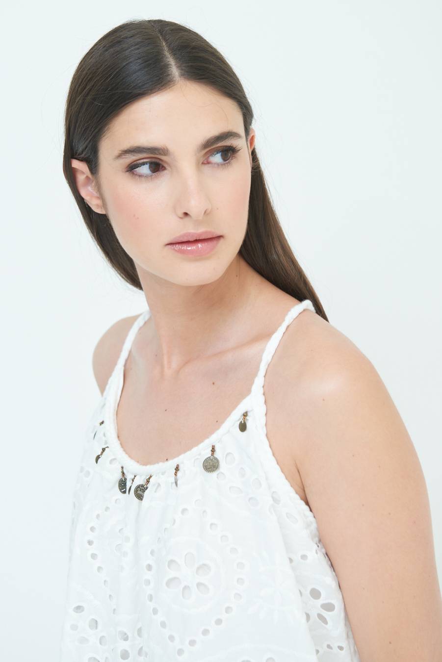 Kikisix ABITO SANGALLO CON MONETE BIANCO