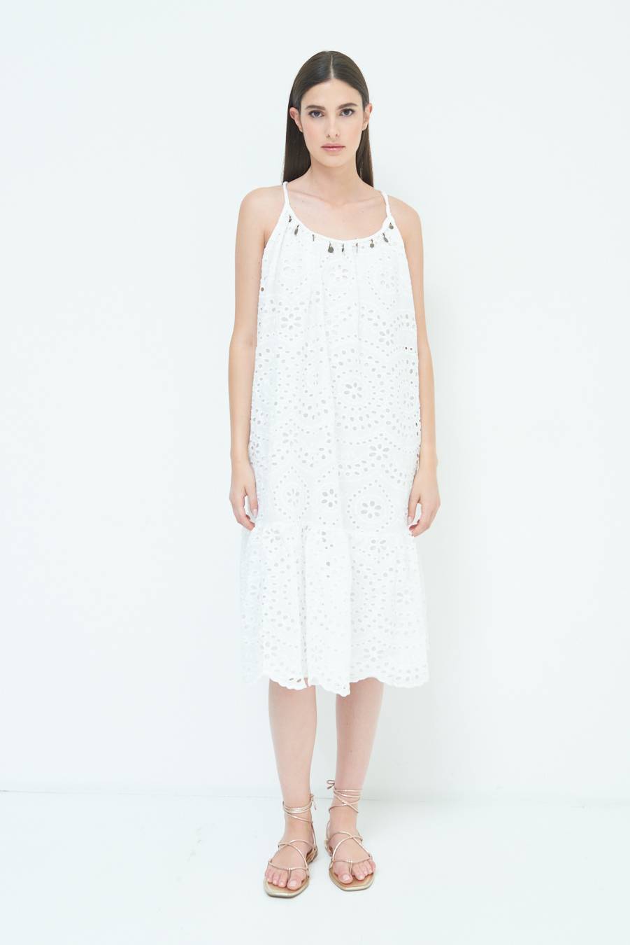 Kikisix ABITO SANGALLO CON MONETE BIANCO