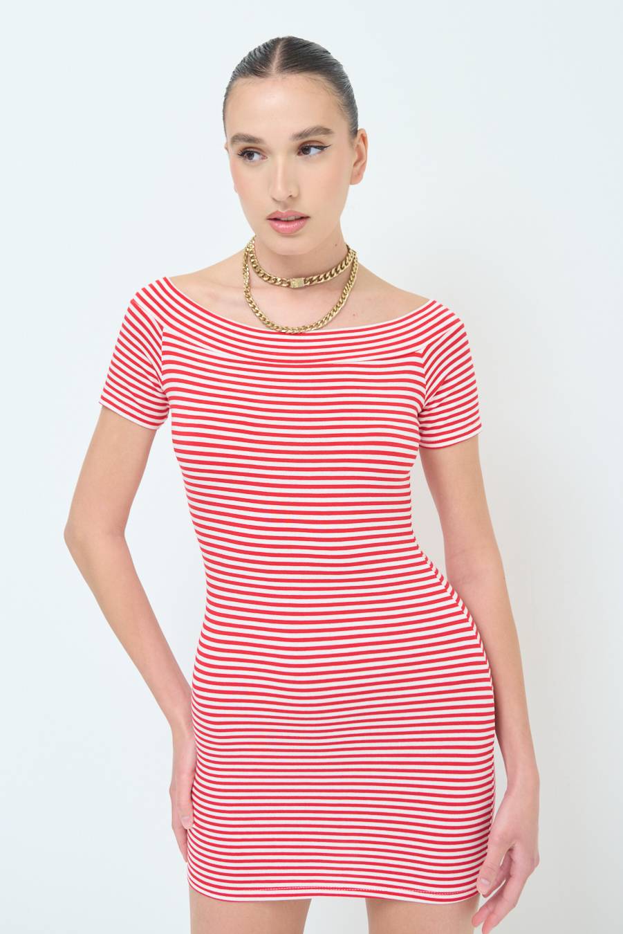 Kikisix ABITO SCOLLO SHIFFER ROSSO