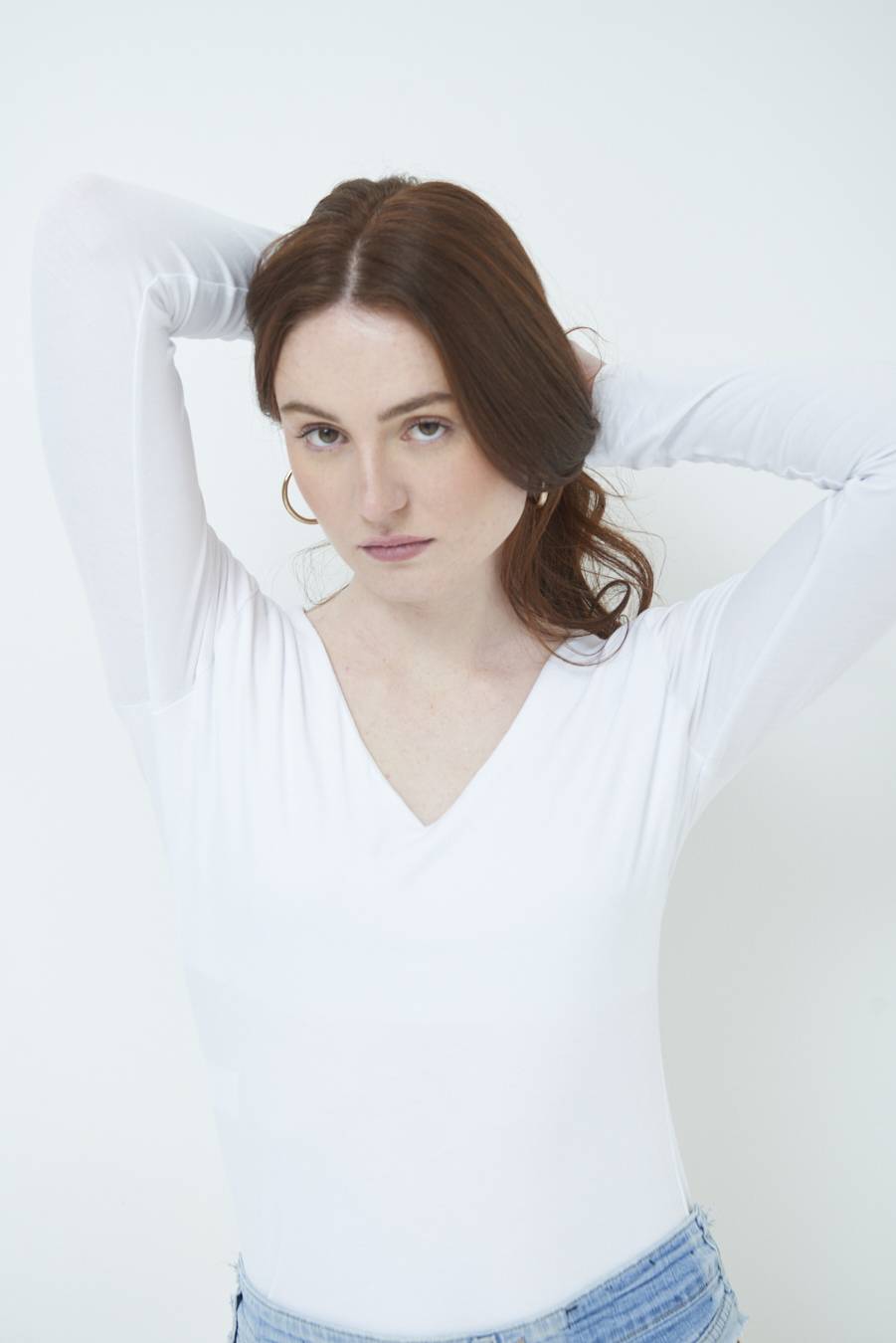 Kikisix BASICO SCOLLO V BIANCO