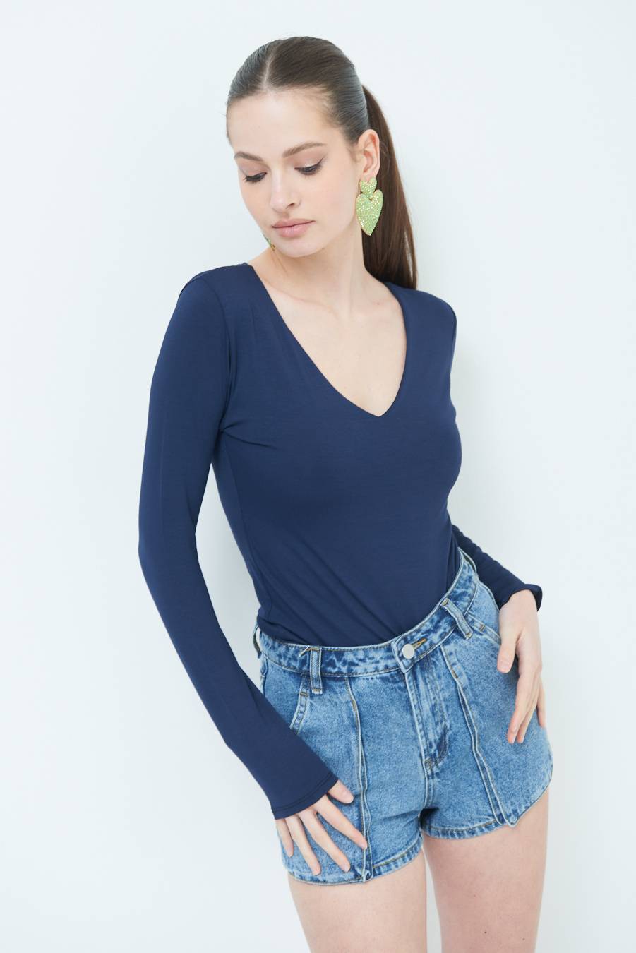 Kikisix BASICO SCOLLO V BLU