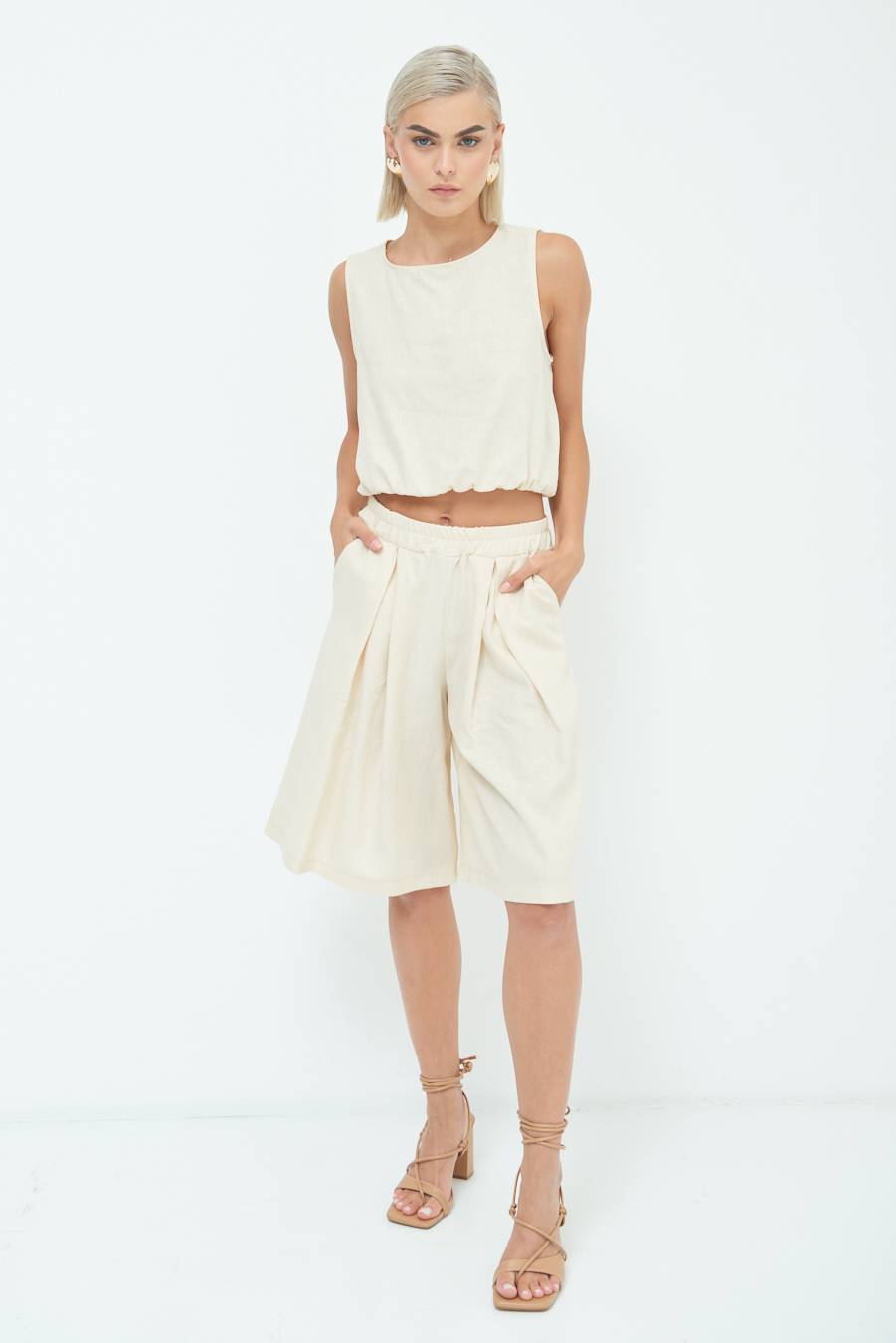 Kikisix BERMUDA CON PINCE NATURALE