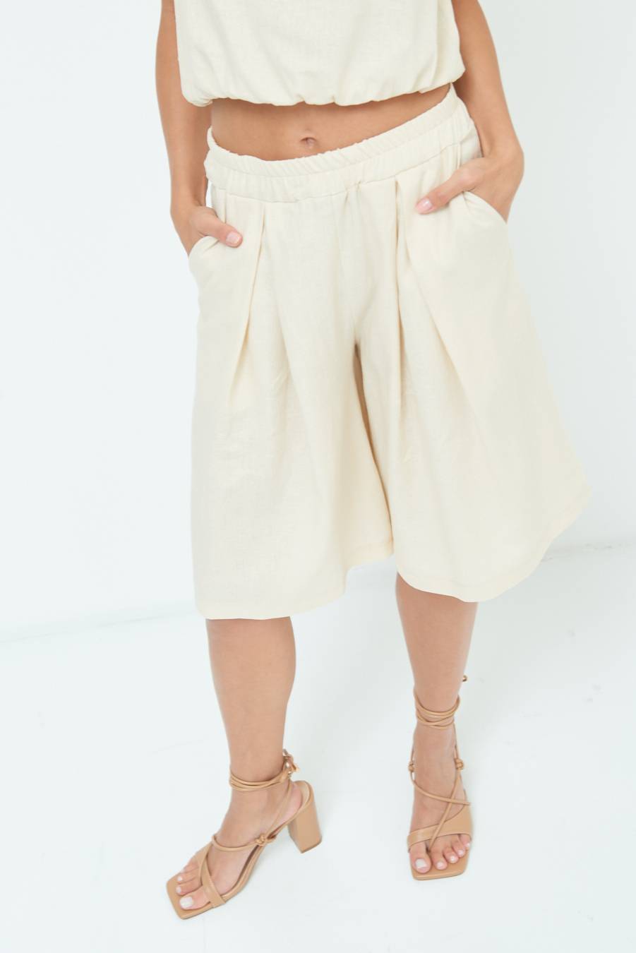 Kikisix BERMUDA CON PINCE NATURALE