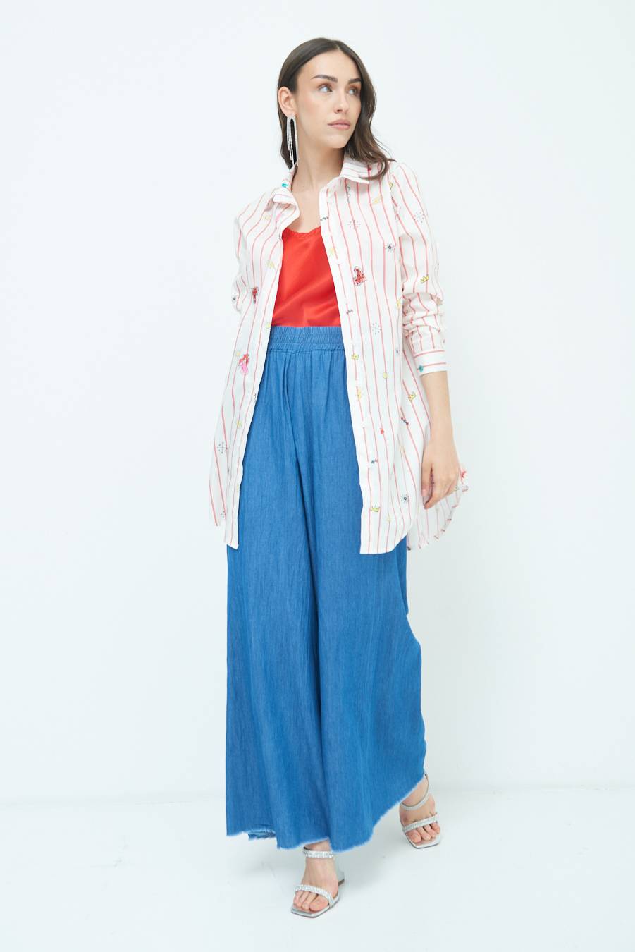 Kikisix CAMICIA ABITO FANTASIA ROSSO/BURRO