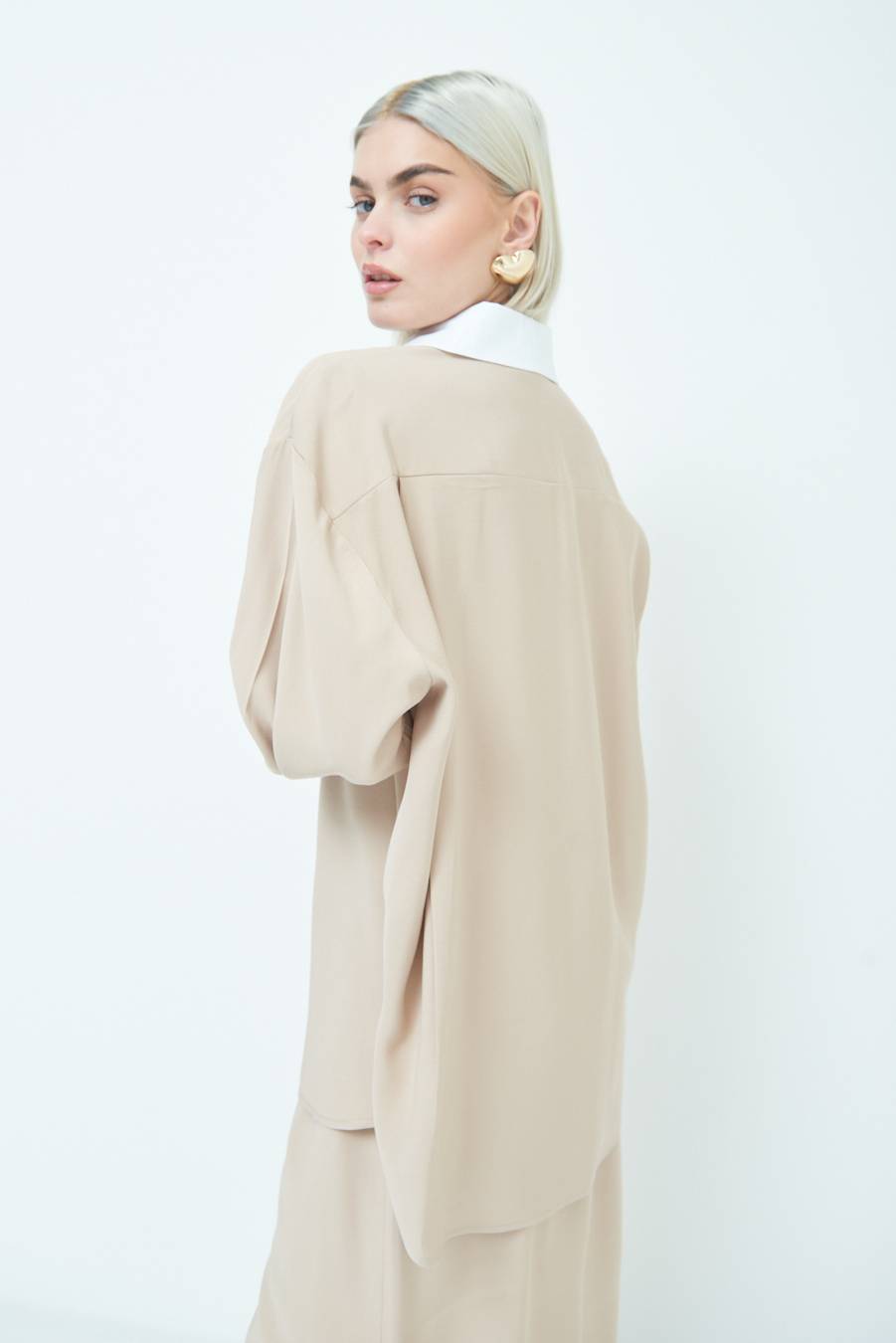 Kikisix CAMICIA COLLETTO B.CO BEIGE