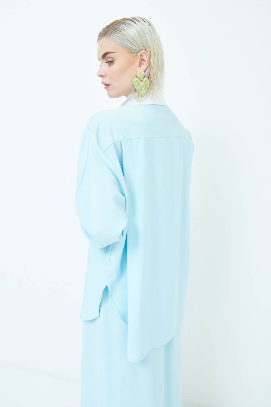 Kikisix CAMICIA COLLETTO B.CO CELESTE