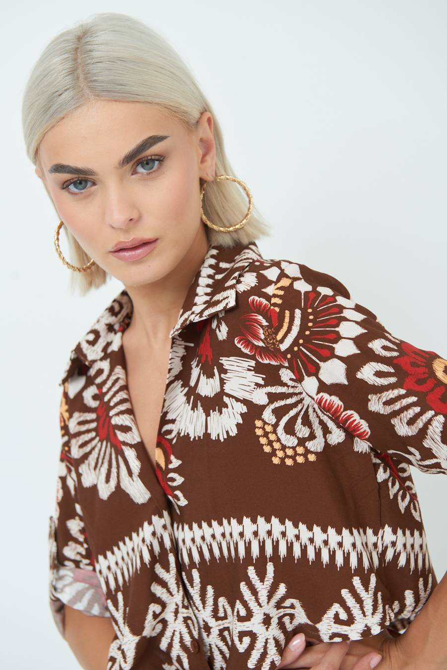 Kikisix CAMICIA CROP BALZA MORO