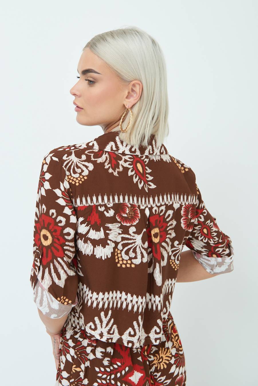 Kikisix CAMICIA CROP BALZA MORO