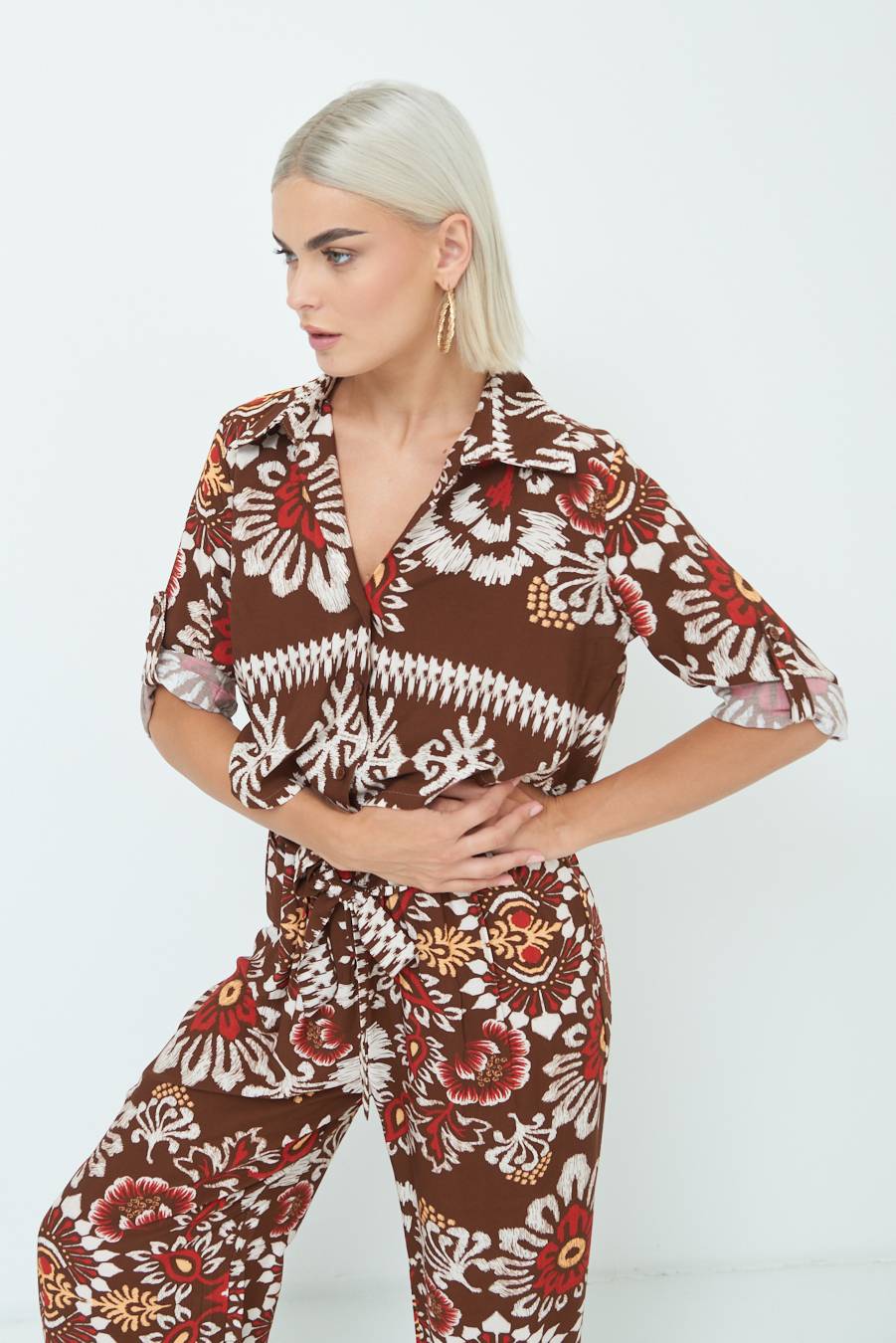 Kikisix CAMICIA CROP BALZA MORO