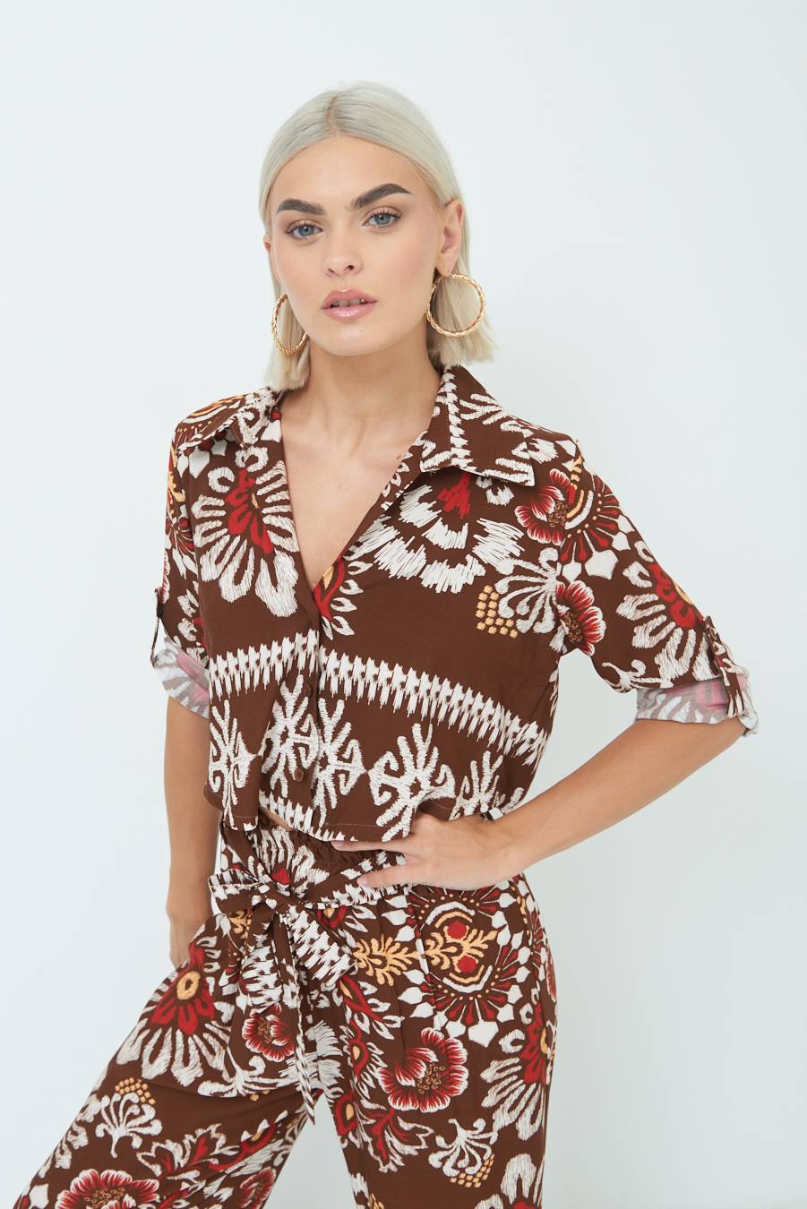 Kikisix CAMICIA CROP BALZA MORO