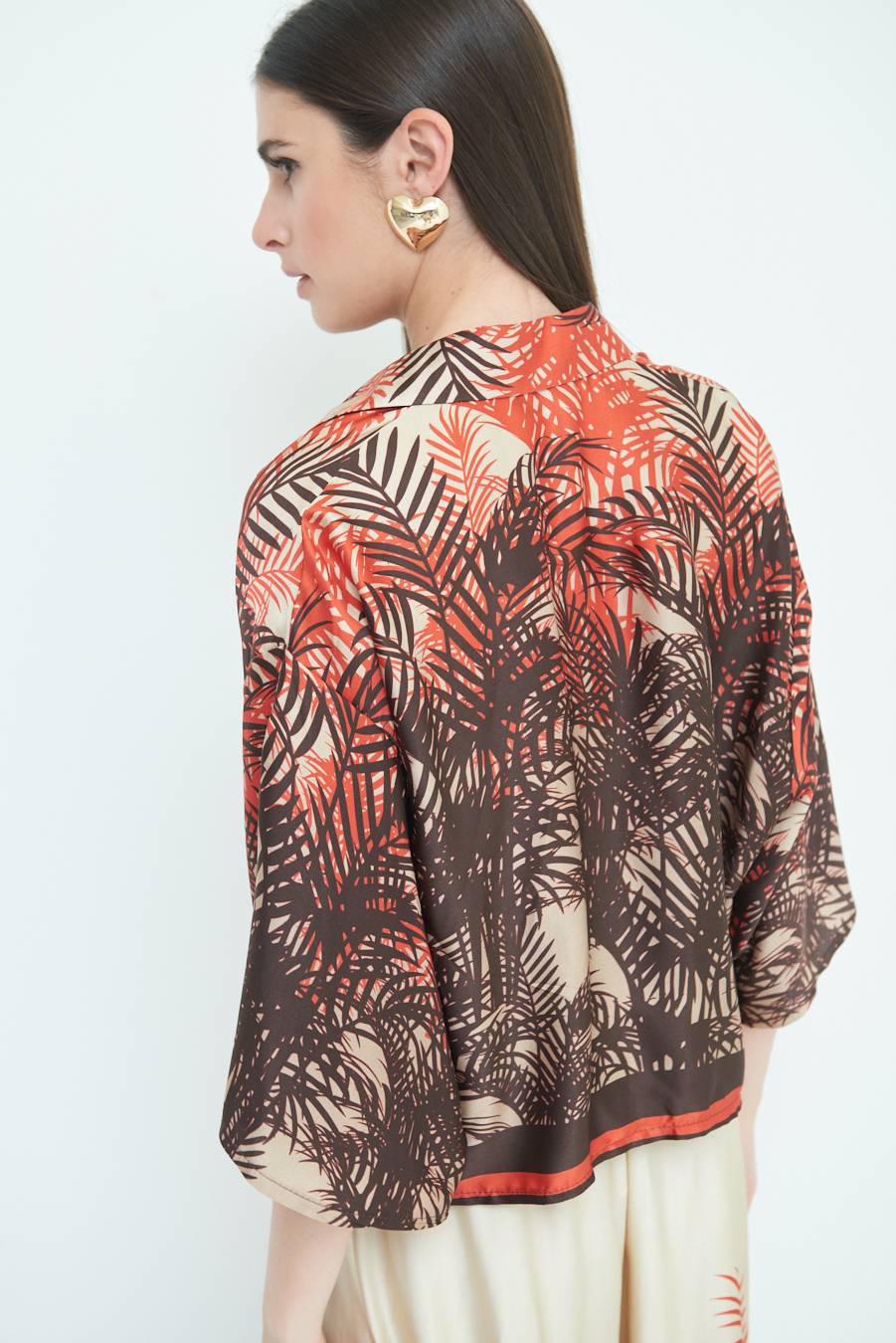 Kikisix CAMICIA FANTASIA BALZA MORO/ARANCIO