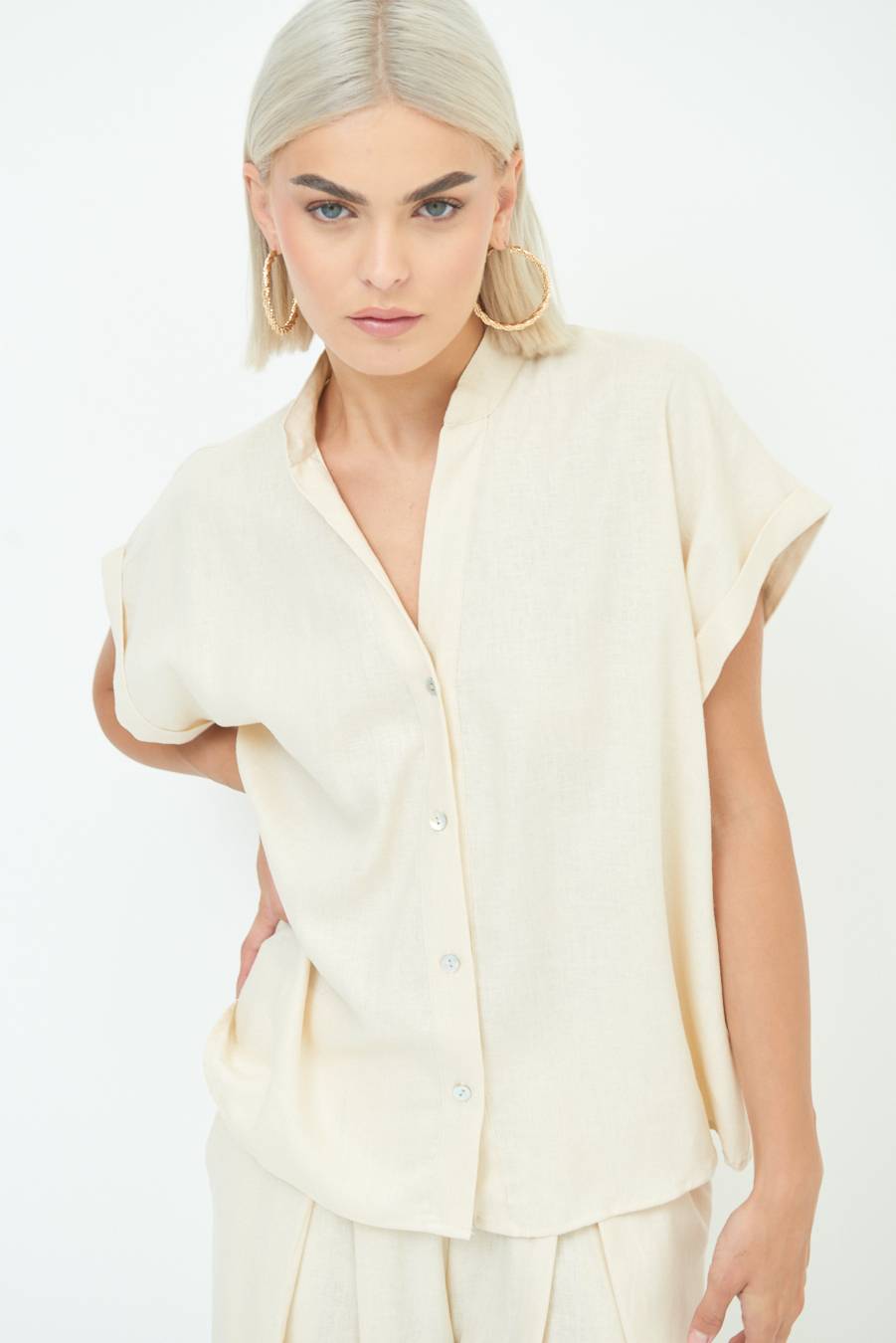 Kikisix CAMICIA MANICA ALETTA NATURALE