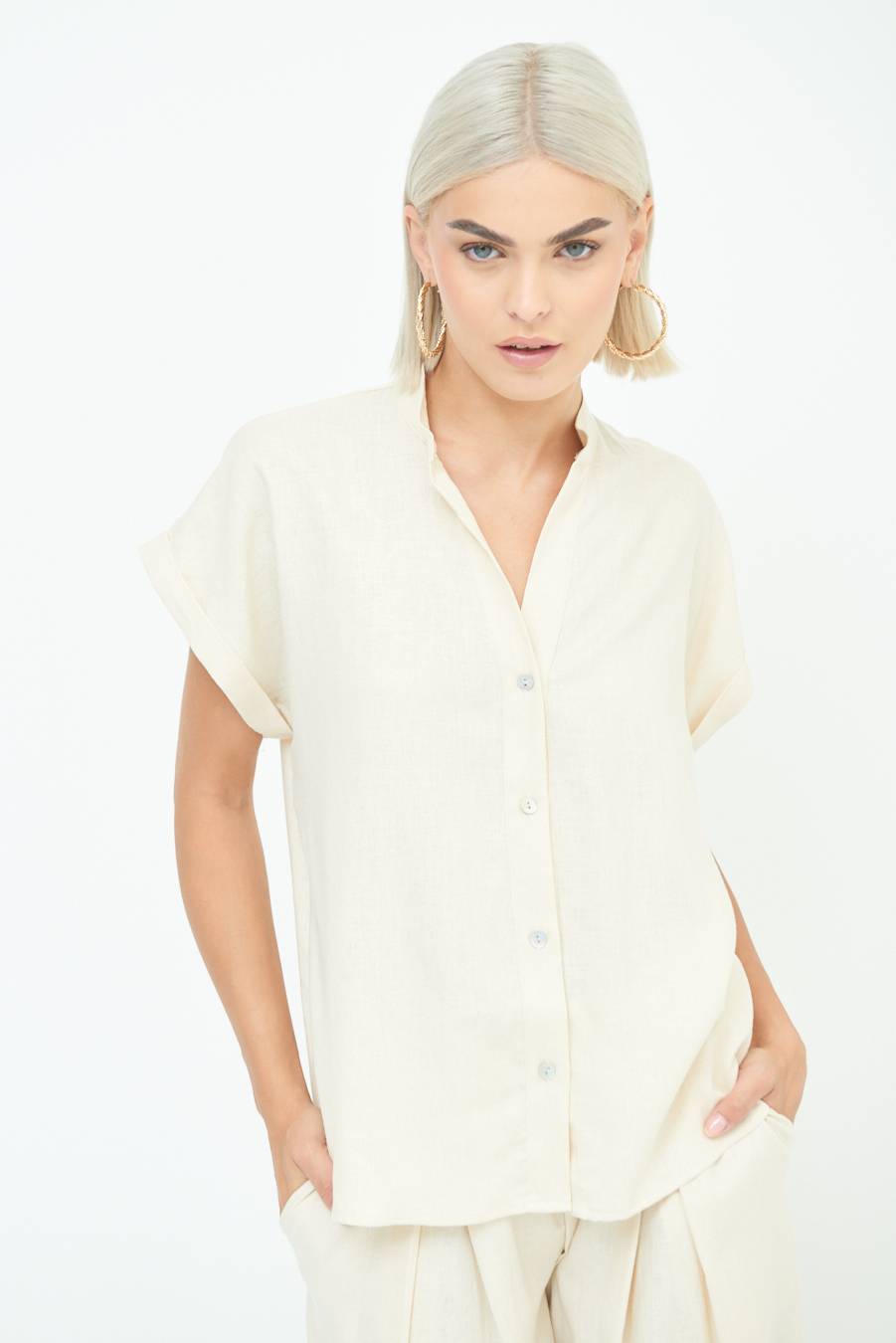Kikisix CAMICIA MANICA ALETTA NATURALE
