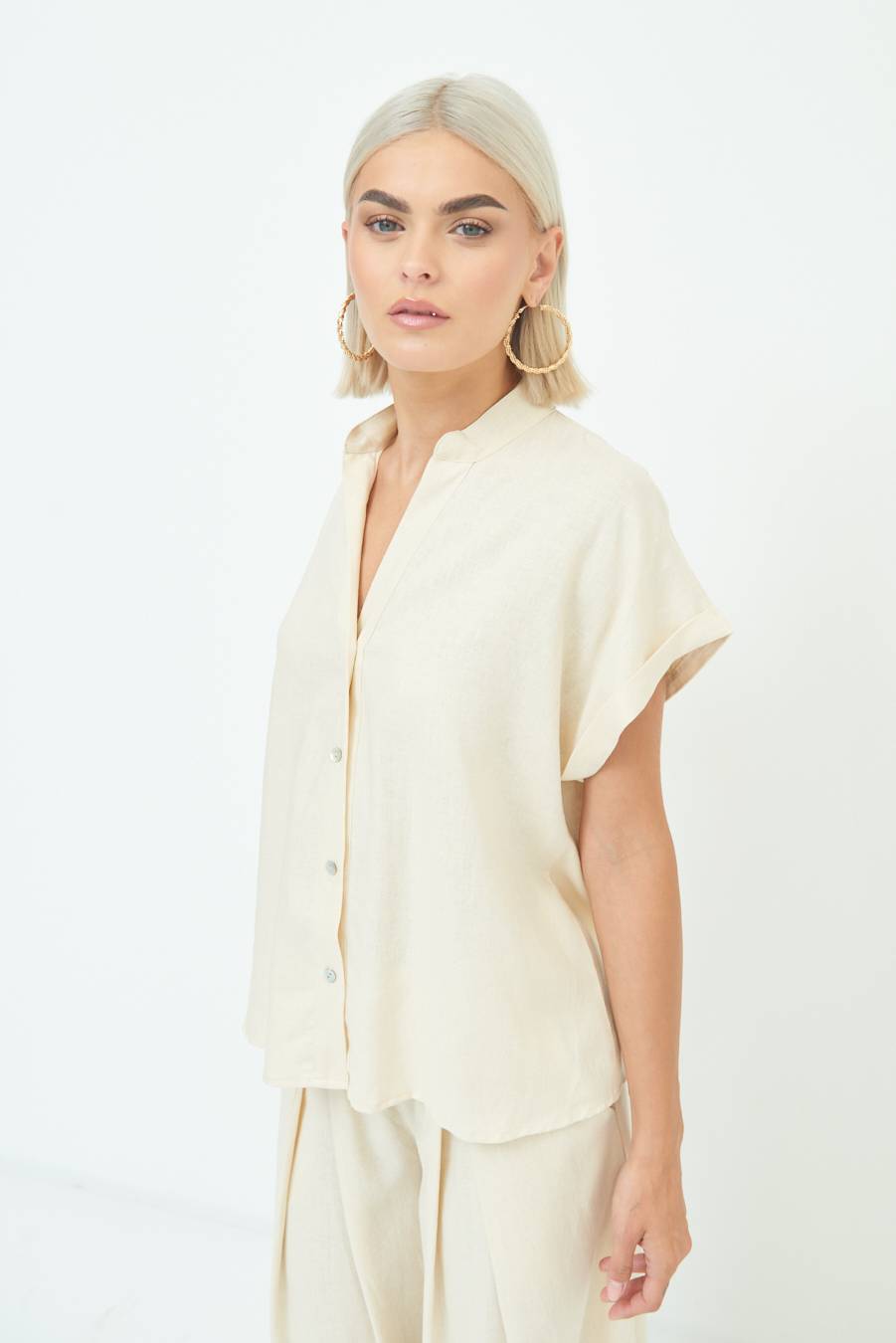 Kikisix CAMICIA MANICA ALETTA NATURALE