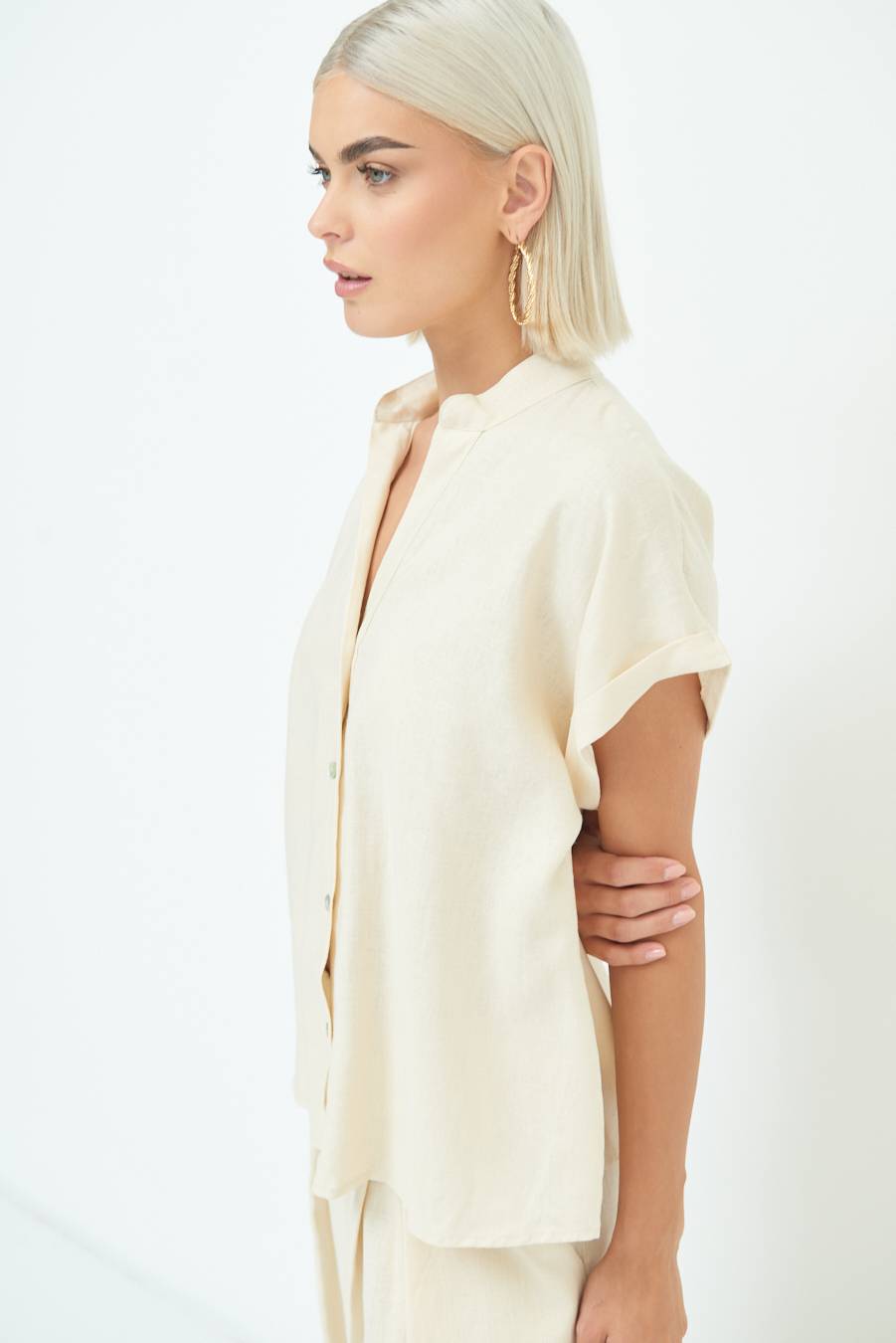 Kikisix CAMICIA MANICA ALETTA NATURALE