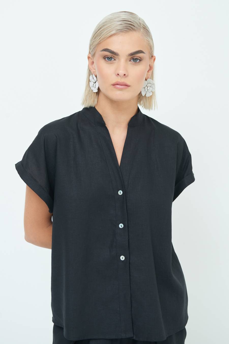Kikisix CAMICIA MANICA ALETTA NERO