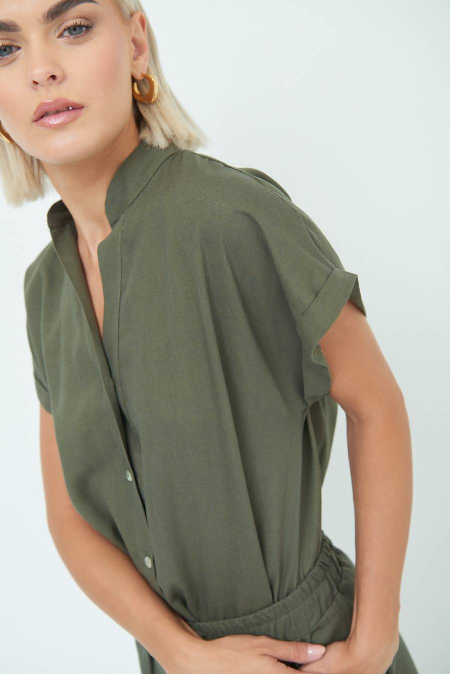 Kikisix CAMICIA MANICA ALETTA VERDE MILITARE