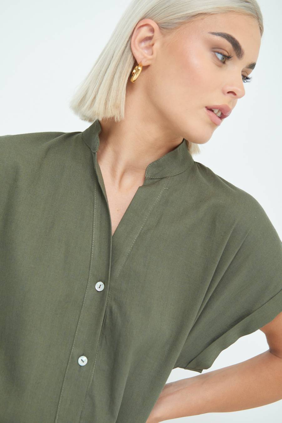 Kikisix CAMICIA MANICA ALETTA VERDE MILITARE
