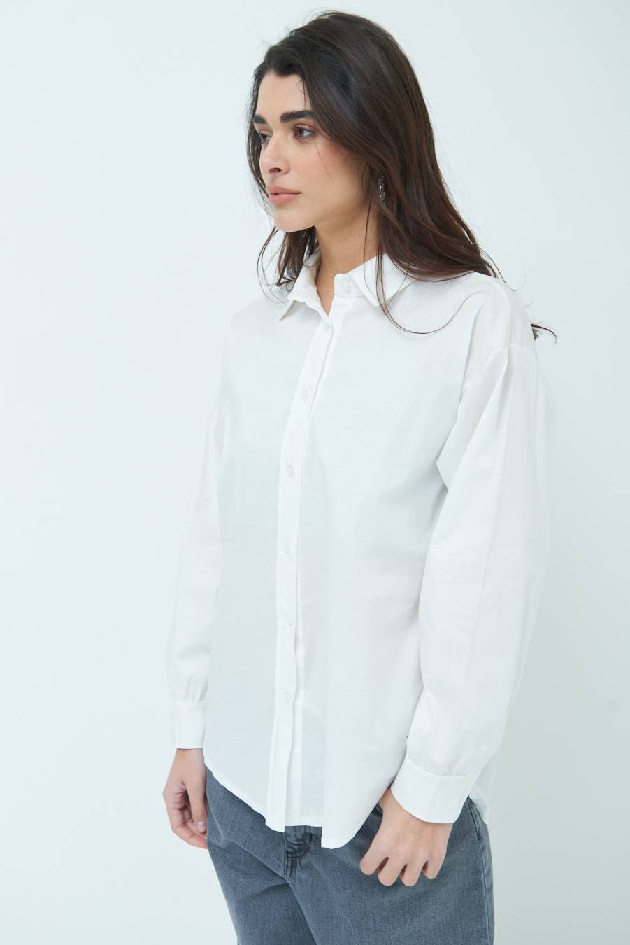 Kikisix CAMICIA MANICA AMPIA BIANCO