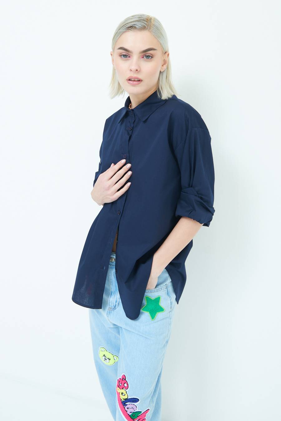 Kikisix CAMICIA MANICA AMPIA BLU