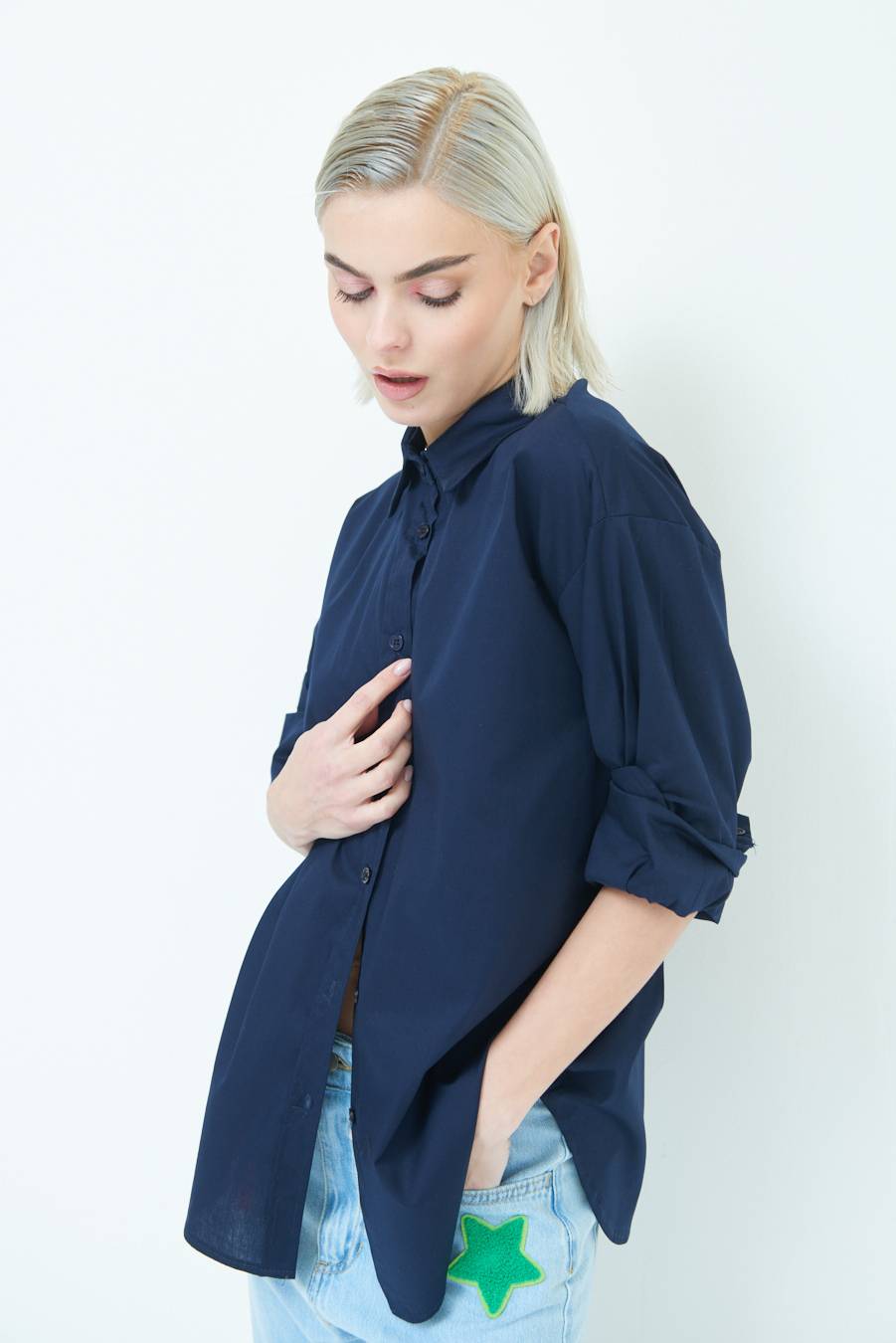 Kikisix CAMICIA MANICA AMPIA BLU