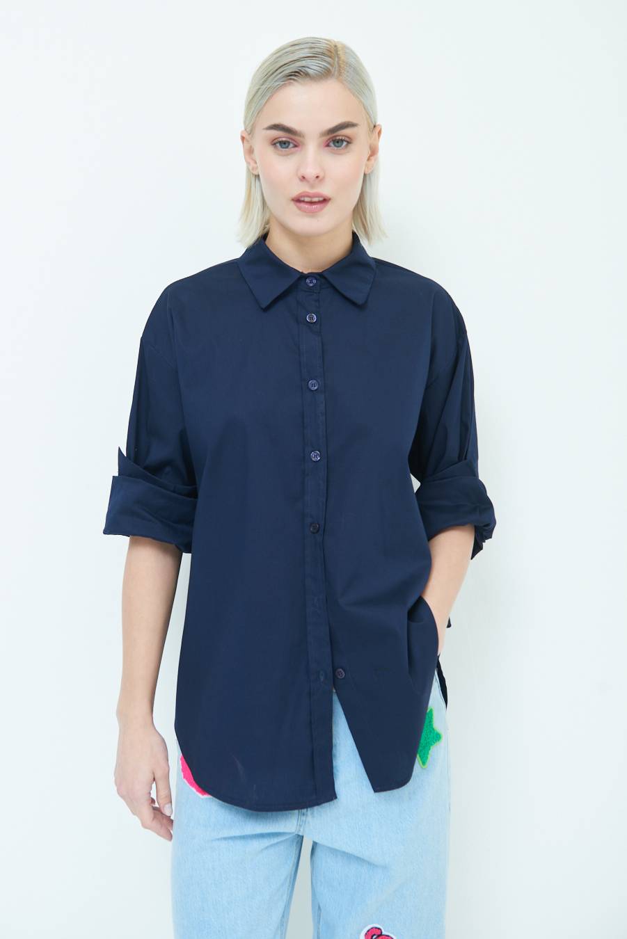Kikisix CAMICIA MANICA AMPIA BLU