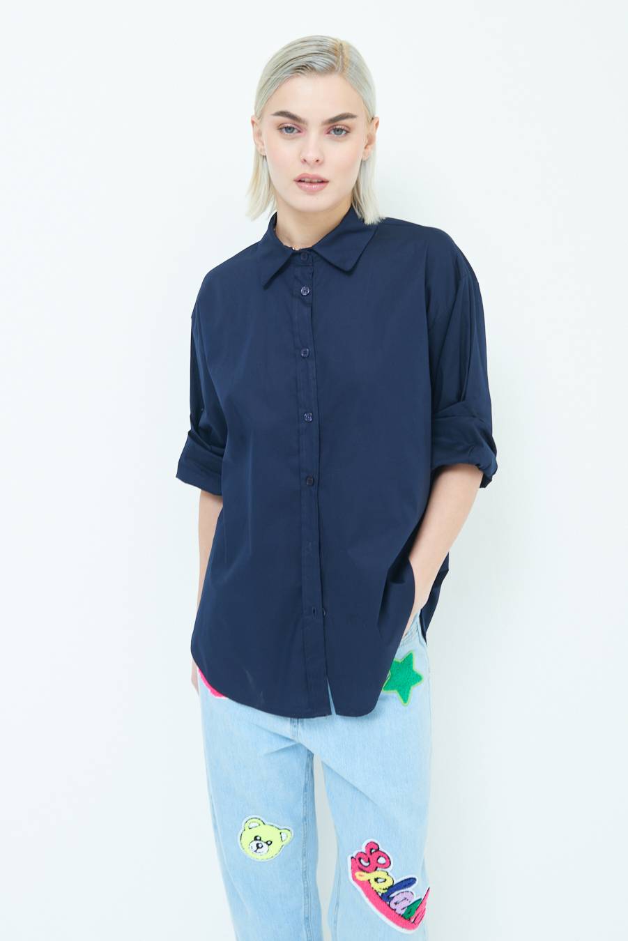 Kikisix CAMICIA MANICA AMPIA BLU