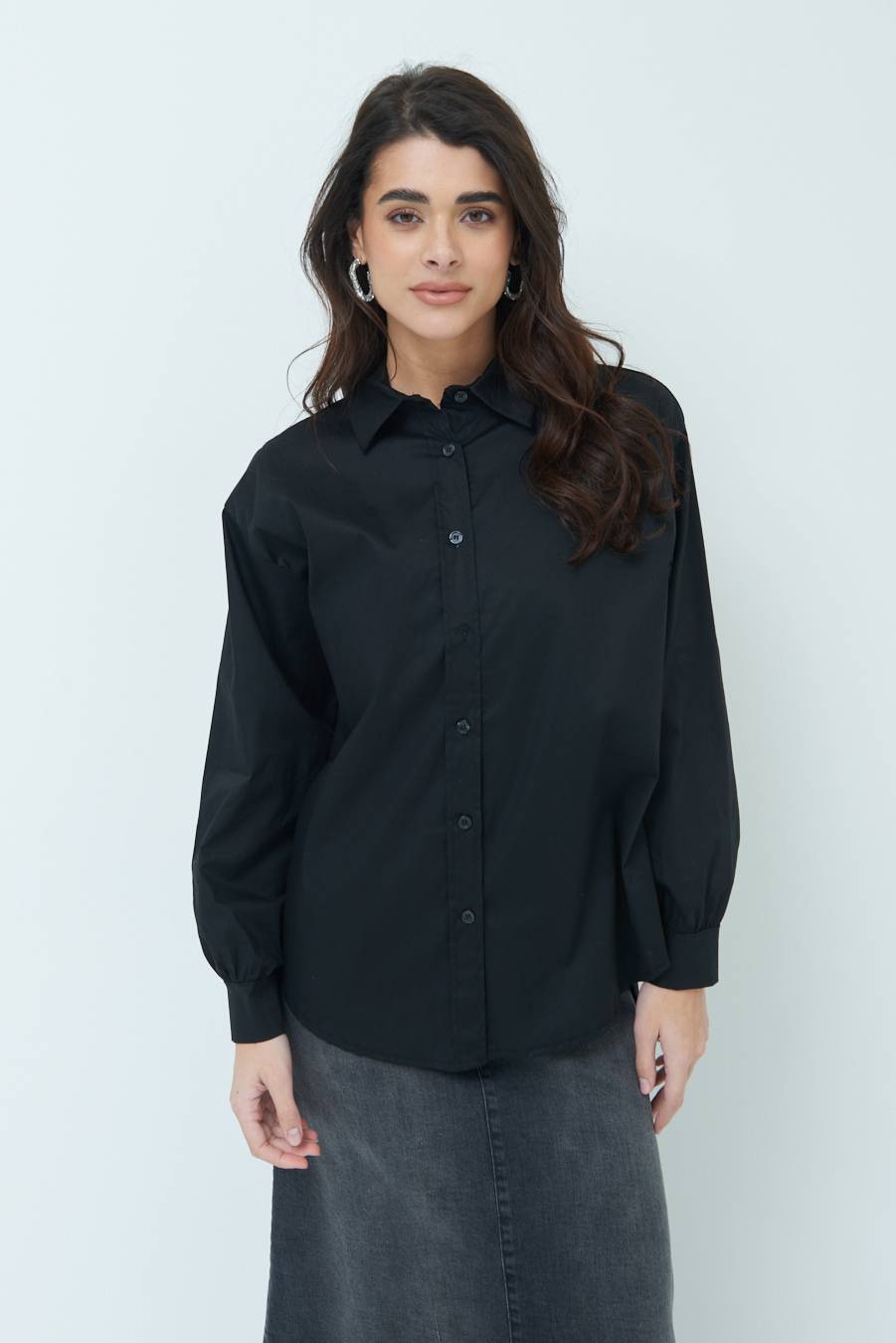 Kikisix CAMICIA MANICA AMPIA NERO