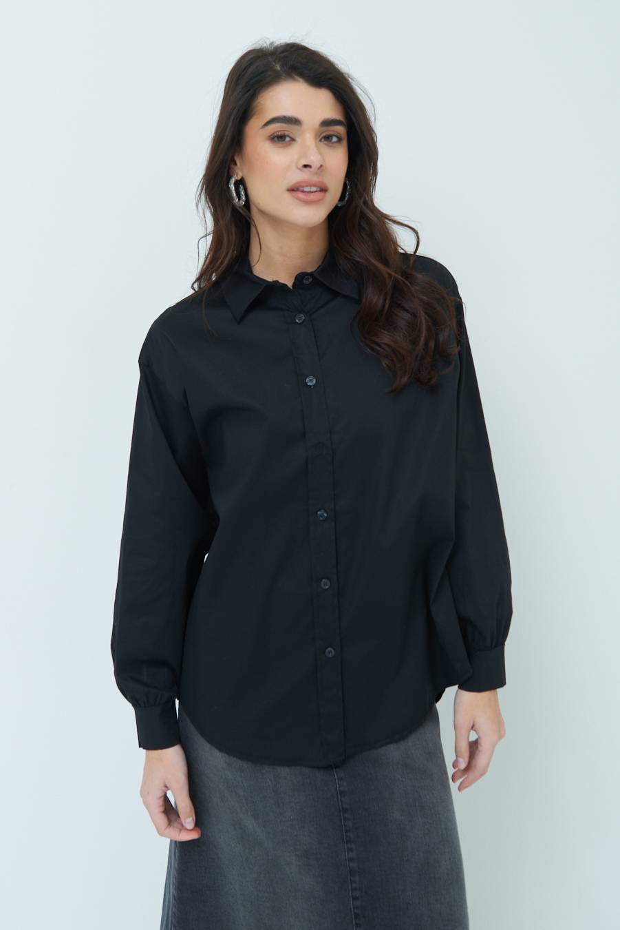 Kikisix CAMICIA MANICA AMPIA NERO