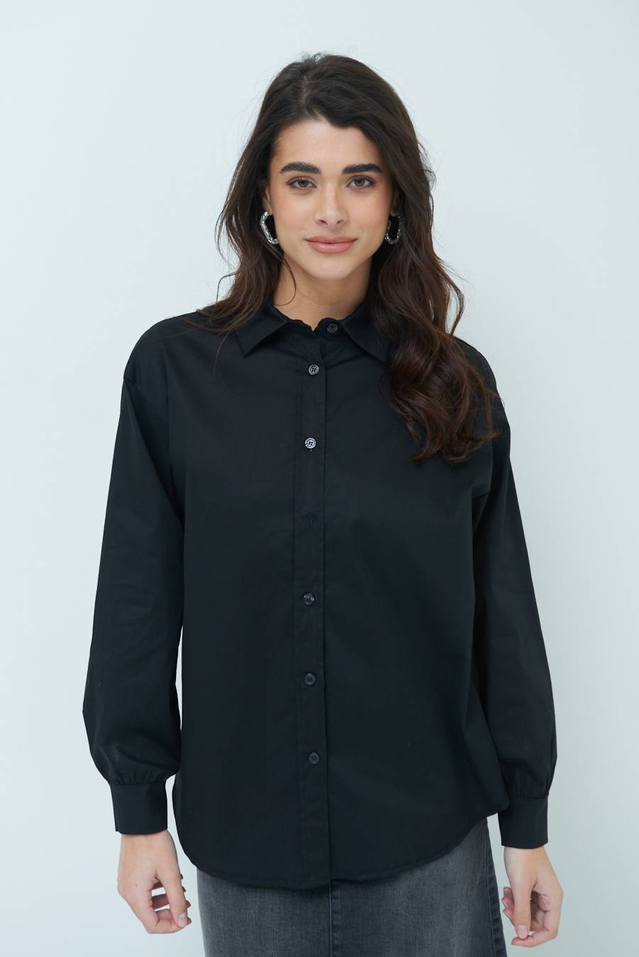 Kikisix CAMICIA MANICA AMPIA NERO