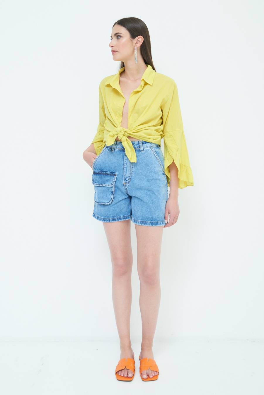 Kikisix CAMICIA MUSSOLA CON NODO LIMONE
