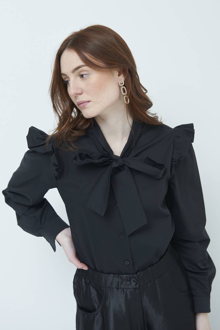 Kikisix CAMICIA NODO DAV. NERO