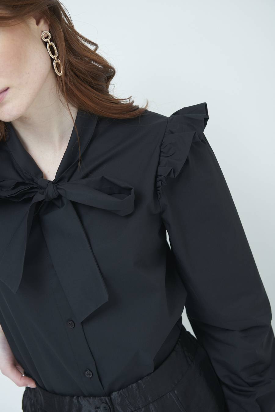 Kikisix CAMICIA NODO DAV. NERO